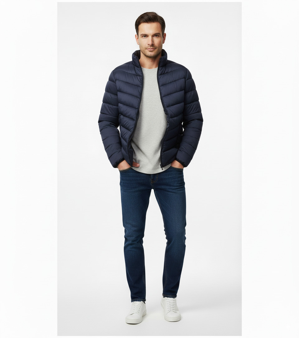 NEW Quilt Warm Winter Puffer Bomber Jacket With Faux Fur Lining Black/Blue/Green