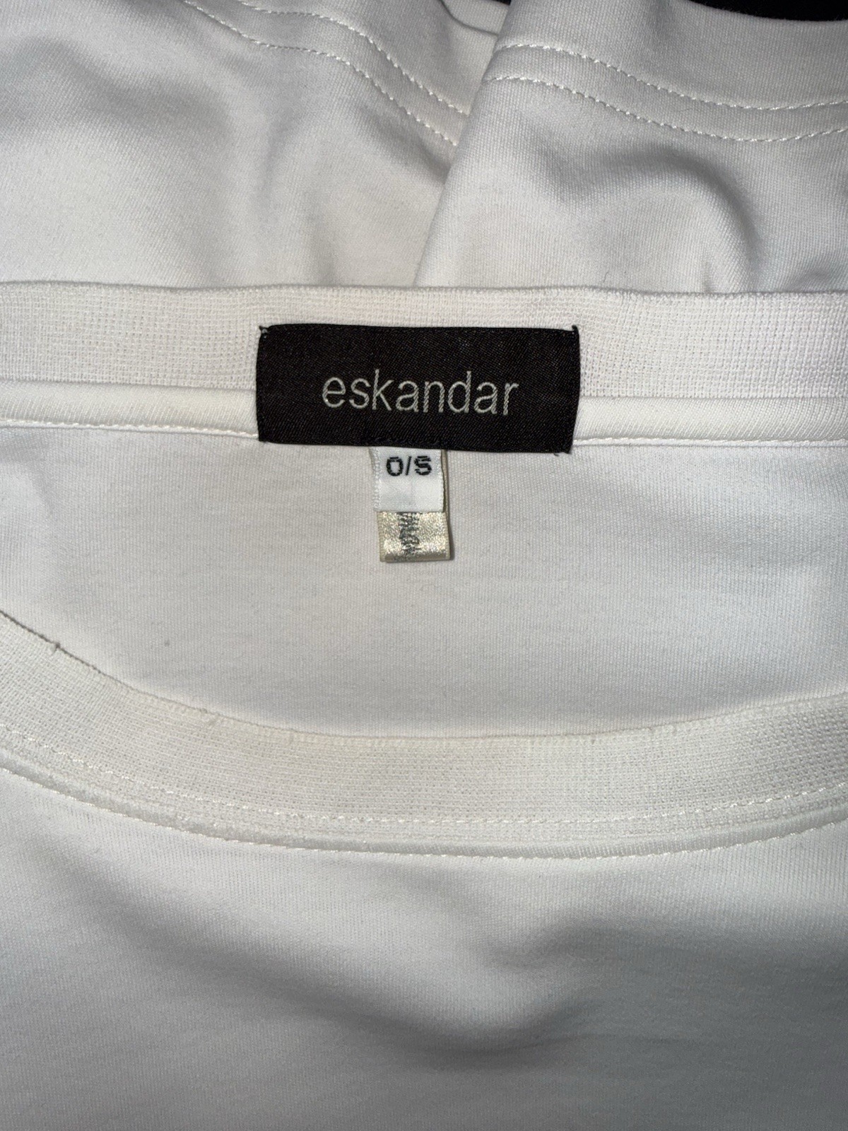 ESKANDAR Neiman Marcus Boat Neck Pima Cotton Soft Long Sleeve Tee Shirt One Size