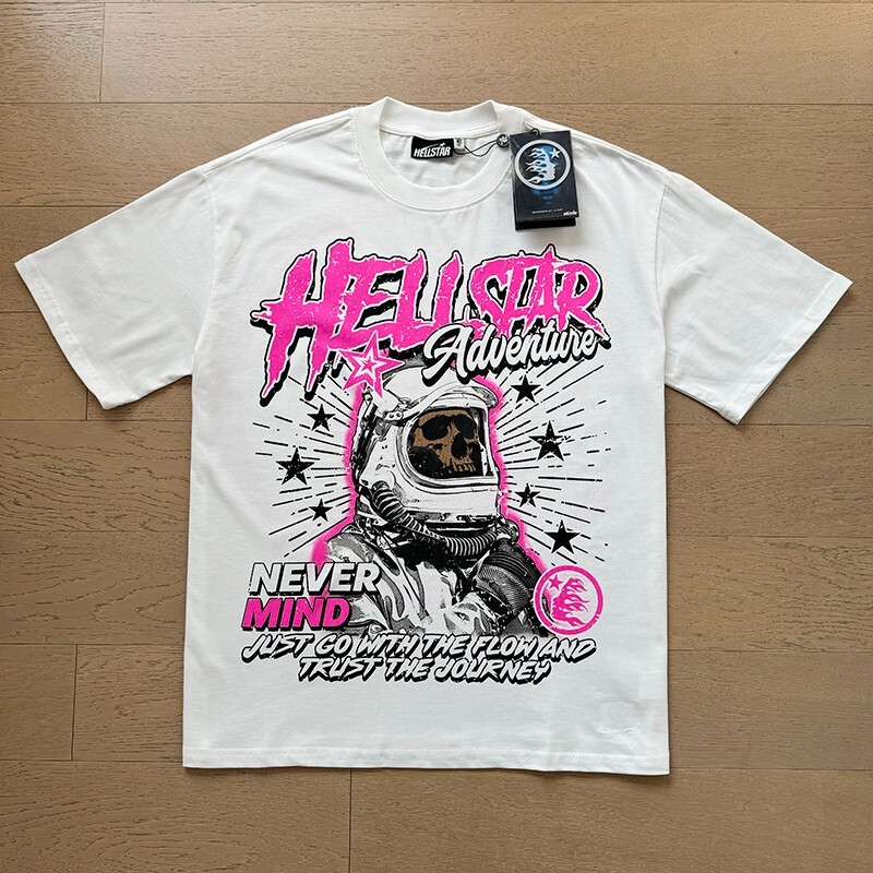 Mens Hell Studios star Skeleton astronaut printed Tee short sleeved T-shirt