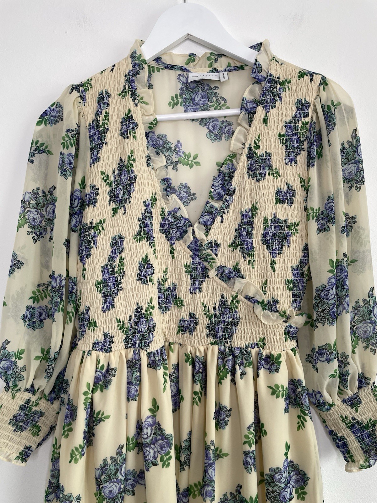 NWOT Asos Design Floral Smocked Midi Dress Cottagecore Boho Wedding Guest 10