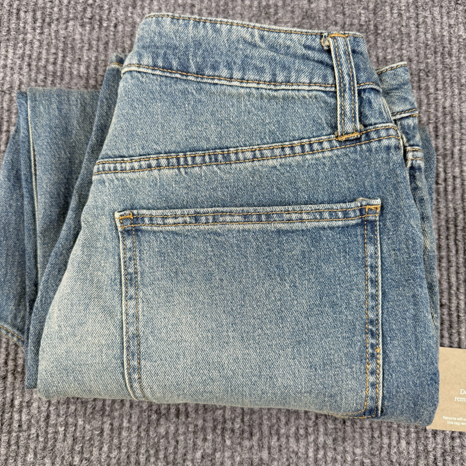 New Oliver Logan Women’s Barrel Leg Denim Jeans Indigo High Rise Harlow 8/29