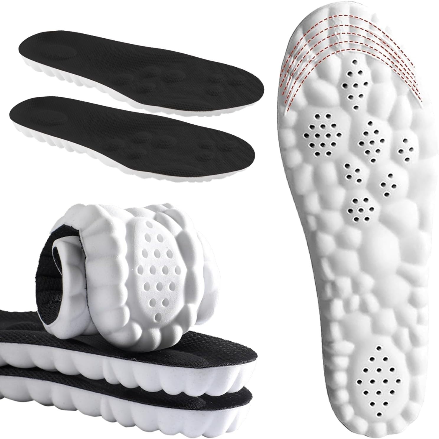 Ergonomic Memory Foam Insoles – Anti-Fatigue & Shock Absorbing, Men 7-11 Black