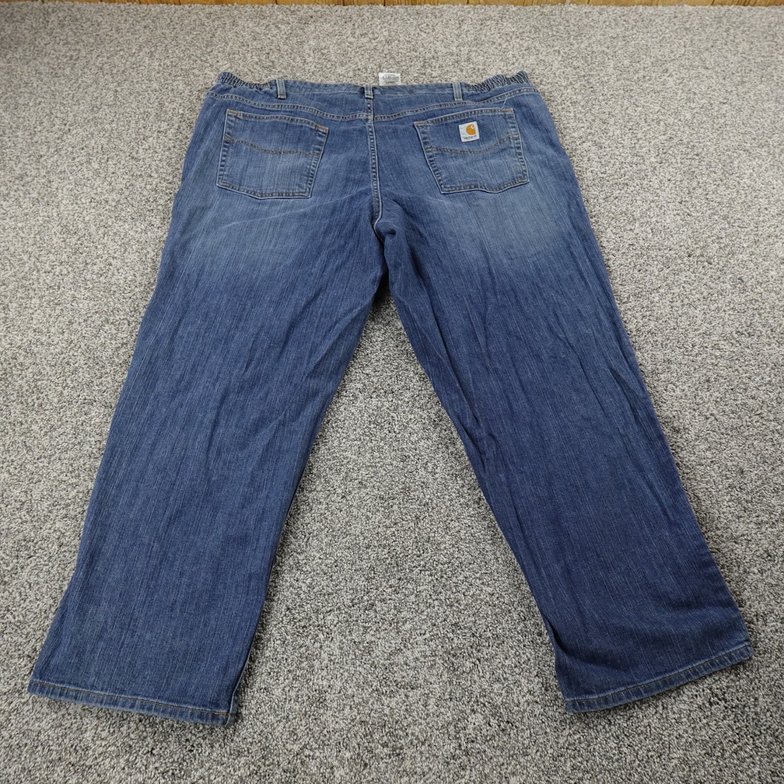 Carhartt Jeans Womens 22 Dark Blue Denim Pants Relaxed Straight Workwear Stretch