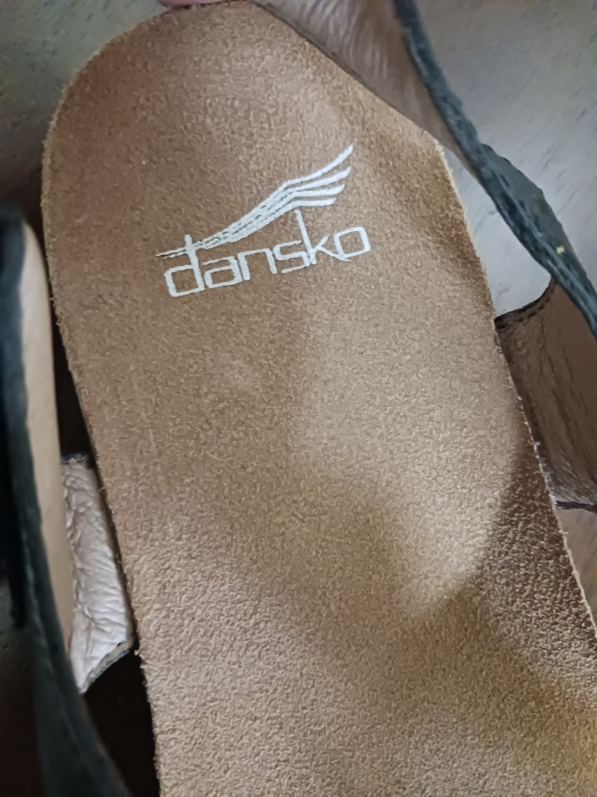 DANSKO Women’s REECE Leather Sandals Black Waxy Burnished [EU 38] US 7.5/8-NWD