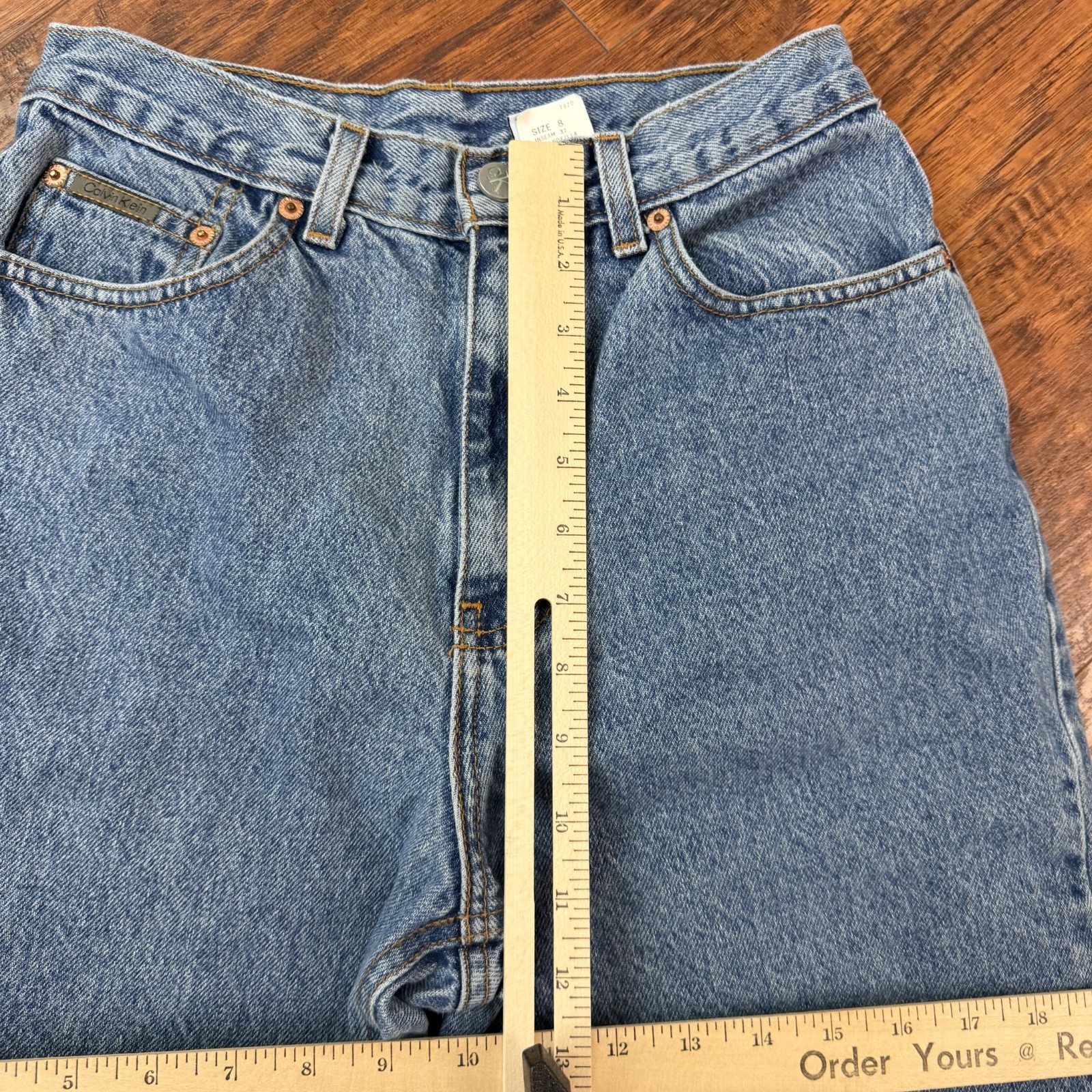 VINTAGE Calvin Klein Jeans Womens 8 Tapered High Rise Stonewash Denim USA 24×32
