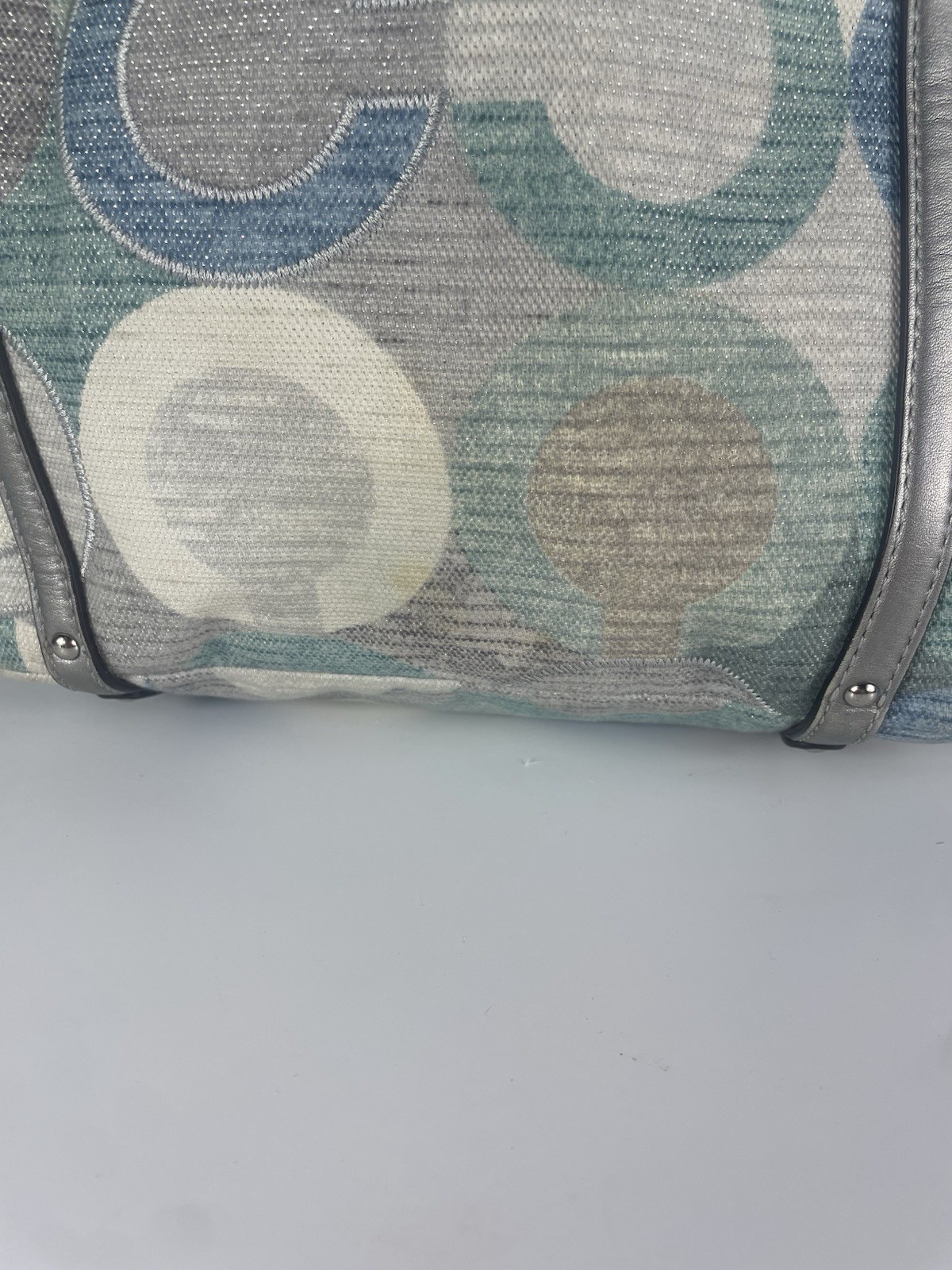 Coach Audrey Metallic Op Art Cinched Tote 19573 W/COA