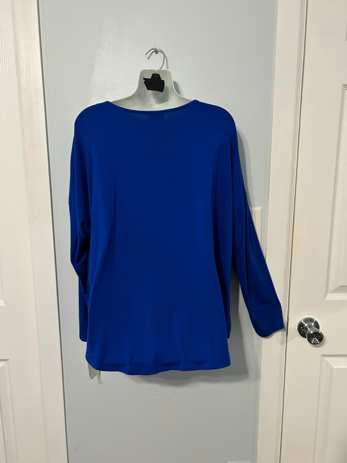 NWT I.N.C. Deep Blue Cowl Neckline Top/Blouse with Long Sleeves Size XL