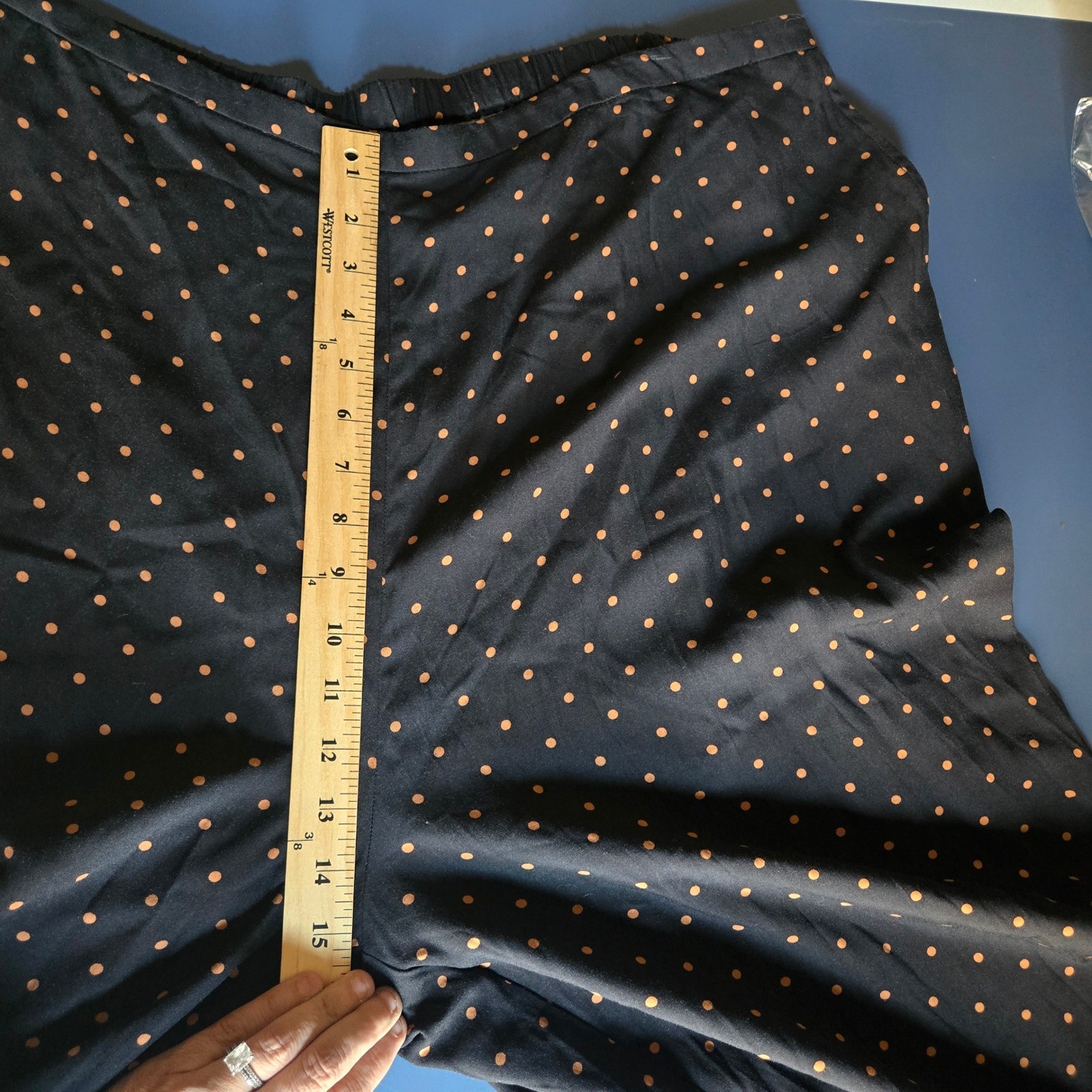 Black With Orange Polka Dot Wide Leg Crop Pants Womens 3X Nordstrom Rack