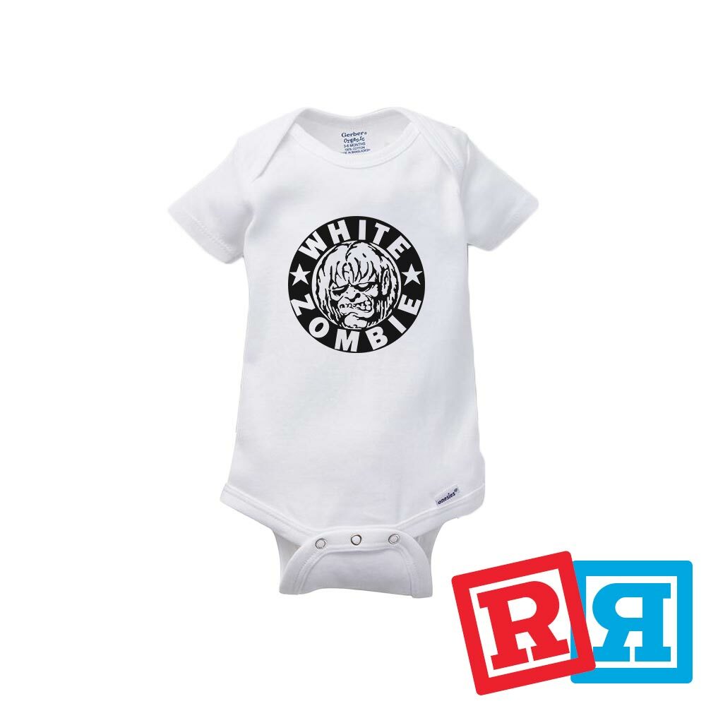 White Zombie Gerber Baby Onesie® Cotton Unisex White Short Sleeve Bodysuit