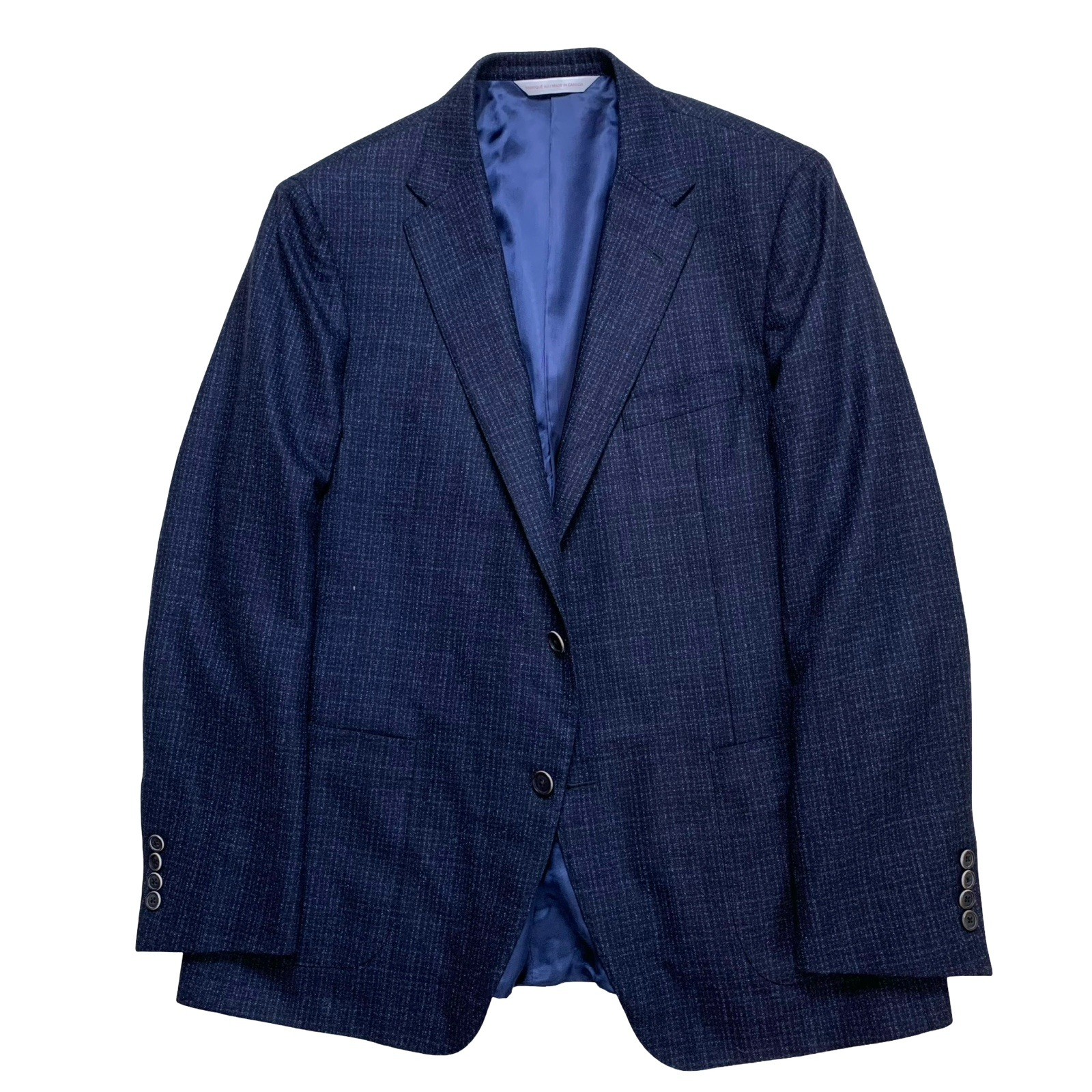 Mens 42 R Samuelsohn 1929 Navy Blue Speckled Flannel Knit Patch Pocket Blazer