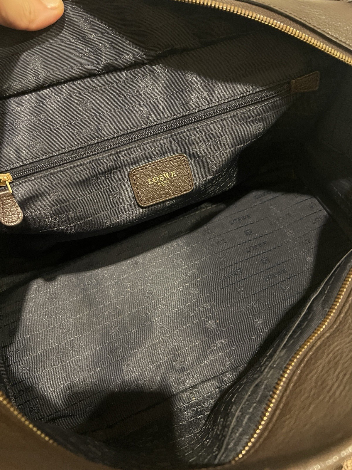 LOEWE Amazona 36 Anagram Leather Handbag Bronze Tote Boston bag Used
