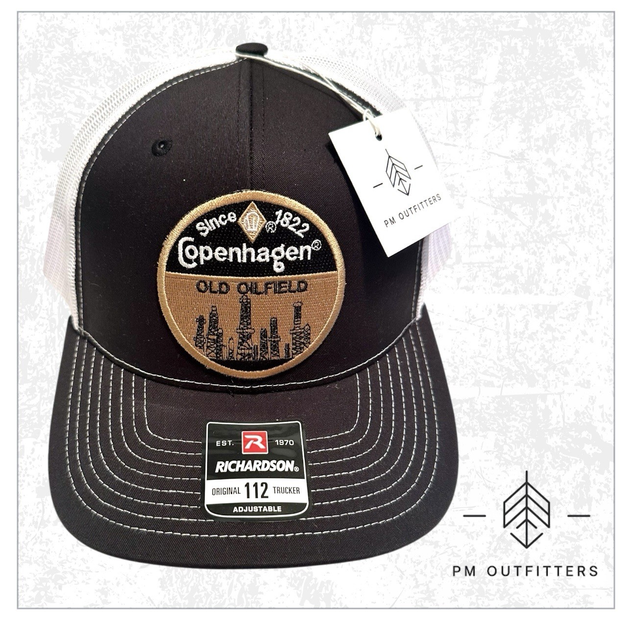 Vintage Copenhagen Old Oilfield Embroidered Patch Richardson 112 Trucker Hat