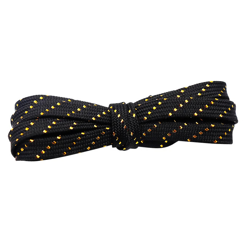 Luxury Gold Wire Flat Shoelaces 7mm Wide Rope Sneaker Accessories Casual Shoe La