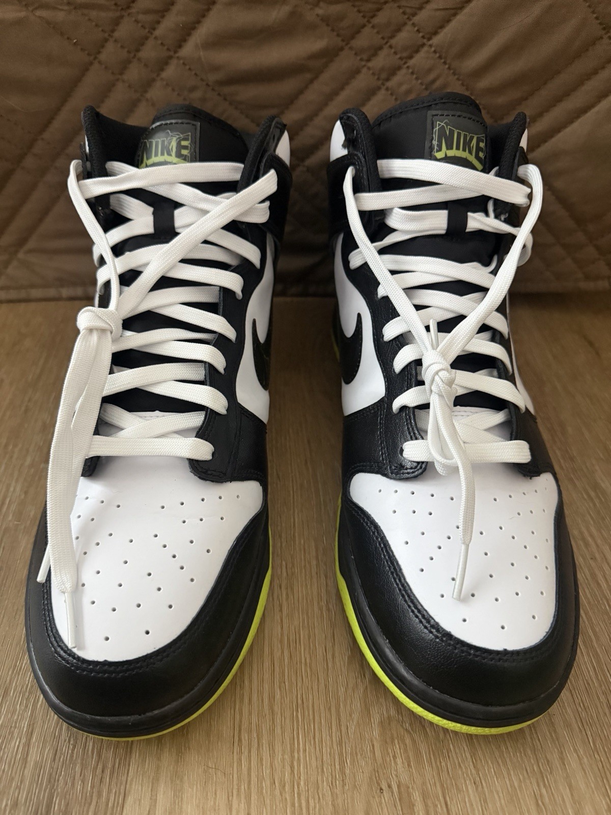 Nike Dunk High Electric FD0732-100 High Top Lace Up White Black Volt Leather