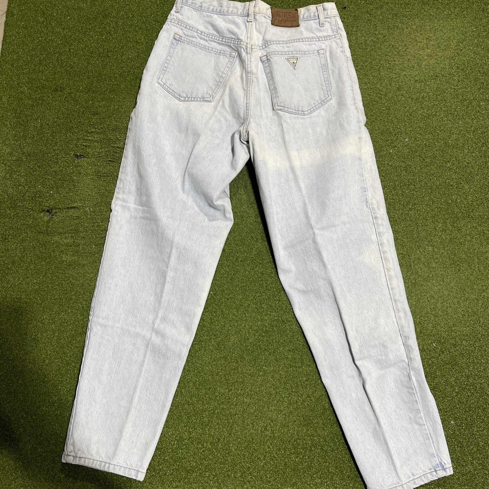 Vintage 80’s Guess Jeans Light Blue Straight-Leg Denim Jeans Waist 34×32
