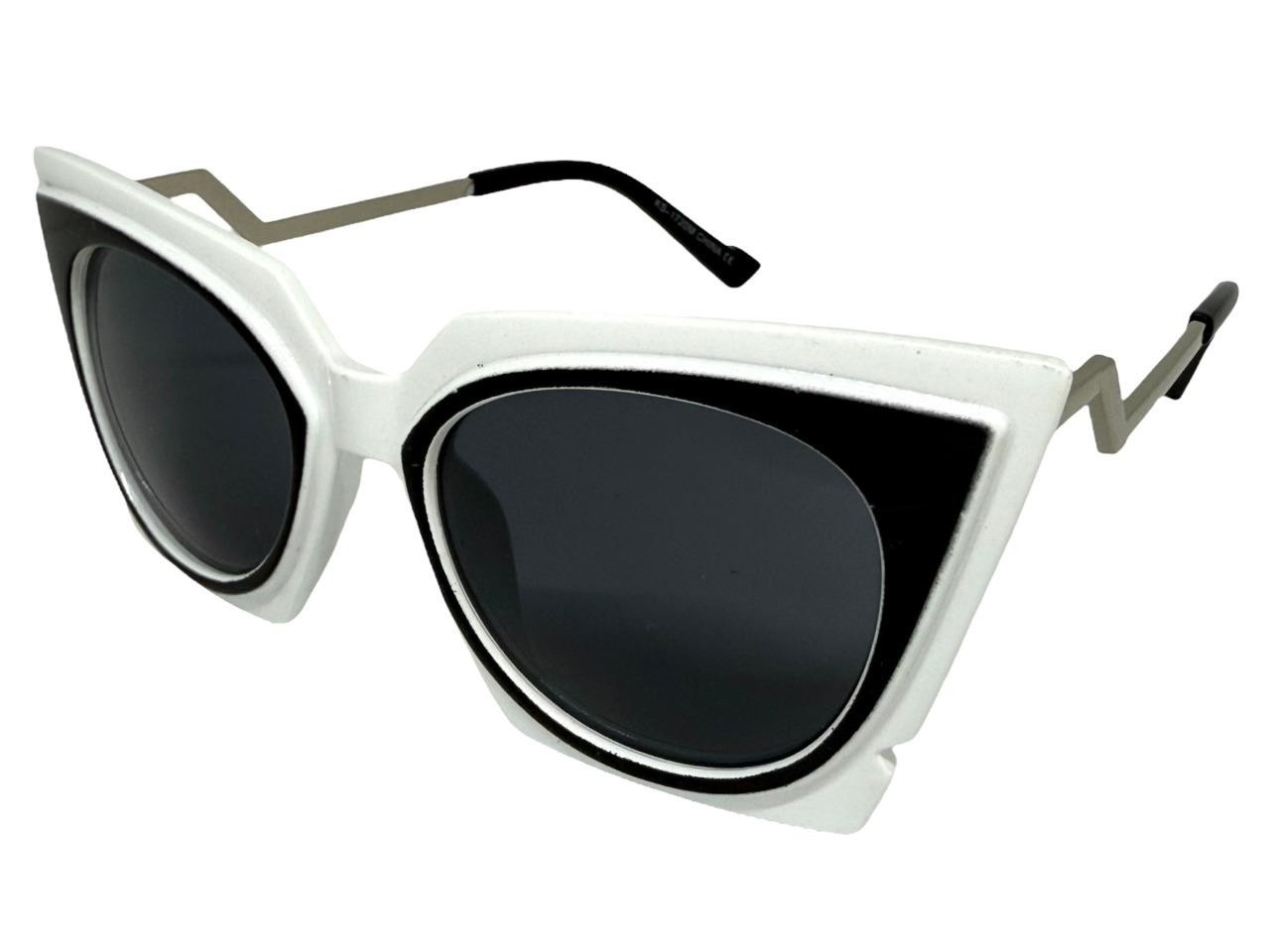 Classic Funky Vintage Retro Cat Eye Party Raver SUN GLASSES Unique White Frame