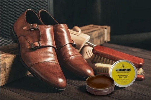 Meltonian wax for brilliant gloss shine, medium brown, 50ml (1.7 ounce), tin