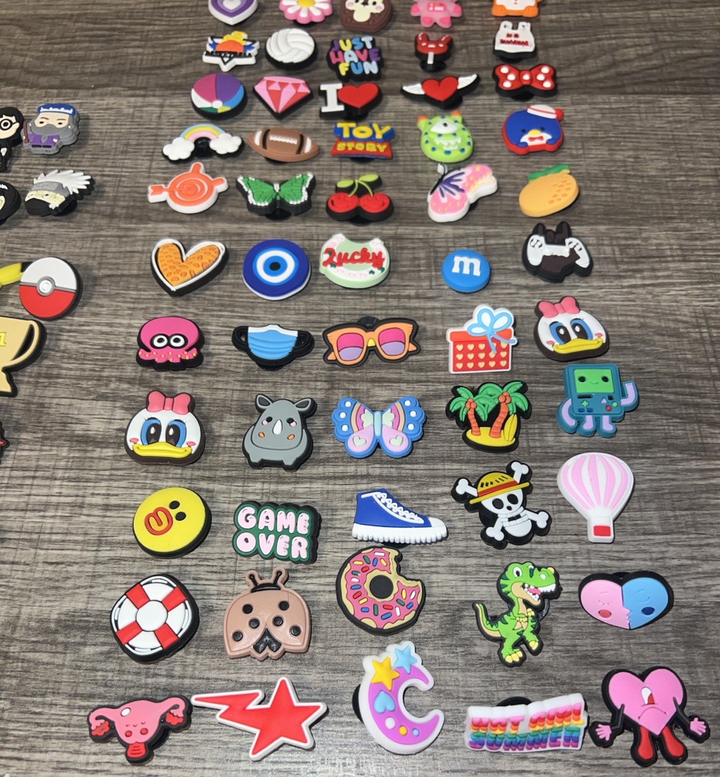 Croc Charms Lot Of 96 Random Mixed Pop Culture Shoe Charms Kids Adults Jibbitz