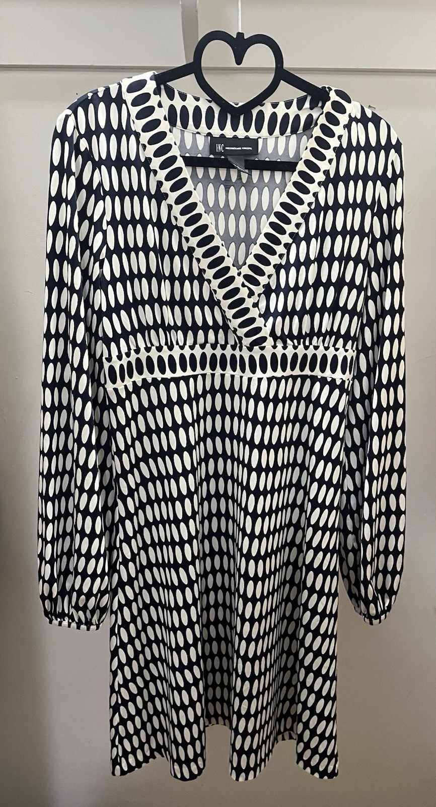 I.N.C International Concepts Navy Blue White Dress
