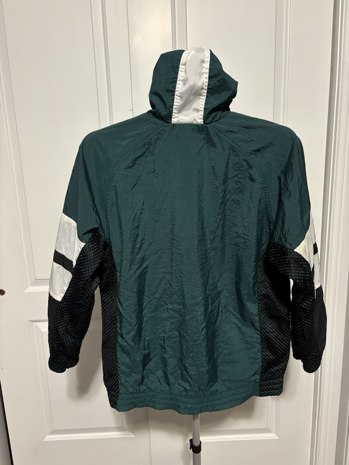 Nike Hooded Full Zip Colorblock Windbreaker Jacket Green/Black/White L 14-16