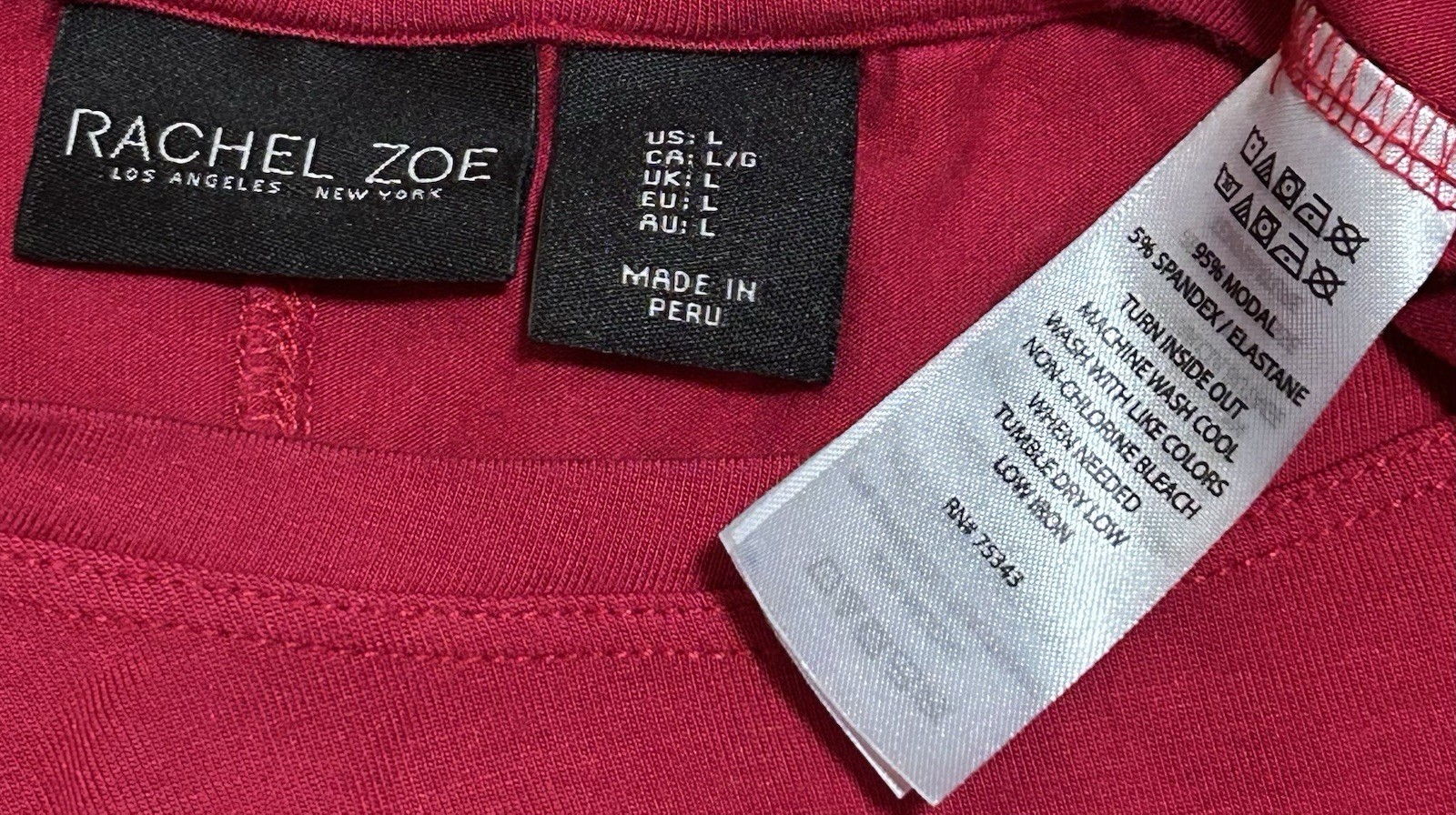rachel zoe ny la lightweight dolman/batwing long sleeve top women’s size large
