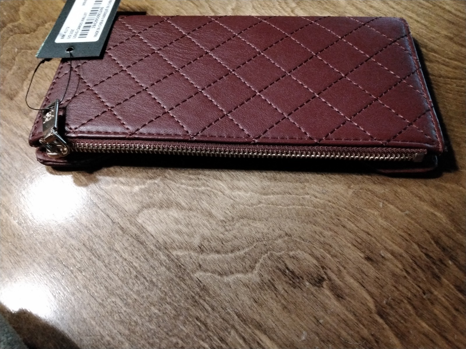 Badgley Mischka Logo Quilted Button Open Long Card Wallet Card Slots…