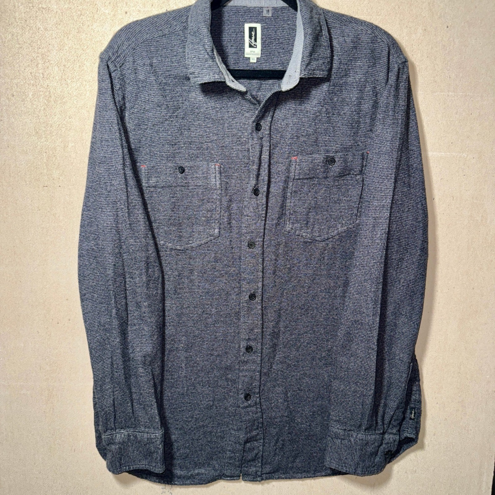 Howe N°65 Men’s Gray Button Down Shirt Long Sleeve Casual XL