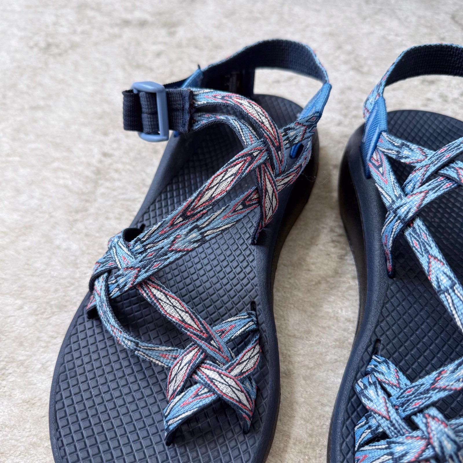 Chaco Z Cloud X2 Womens 8 Strappy Sandals Blue Pattern Toe Loop