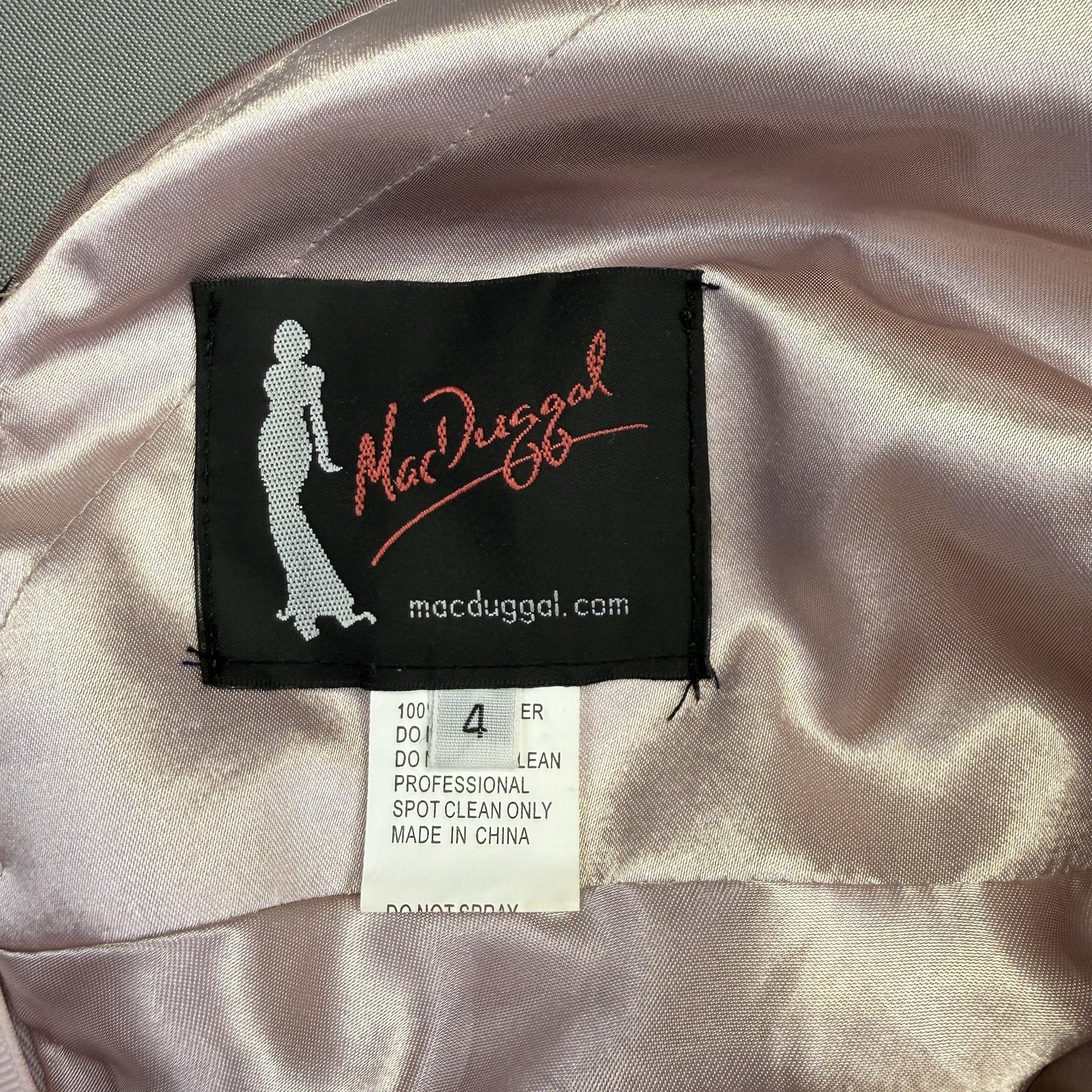 NWT Mac Duggal 67414 Chiffon Split Sleeve Deep V-Neck A Line Gown 4 Mocha Mauve