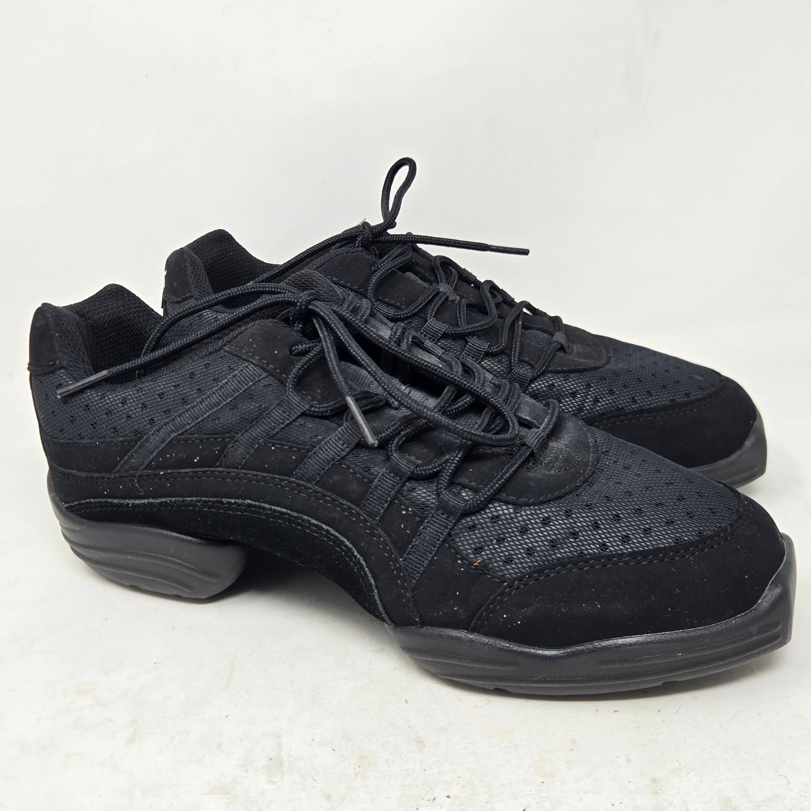 Capezio Rockit DS24 Black Mesh Suede Split Sole Dance Sneakers Womens 10