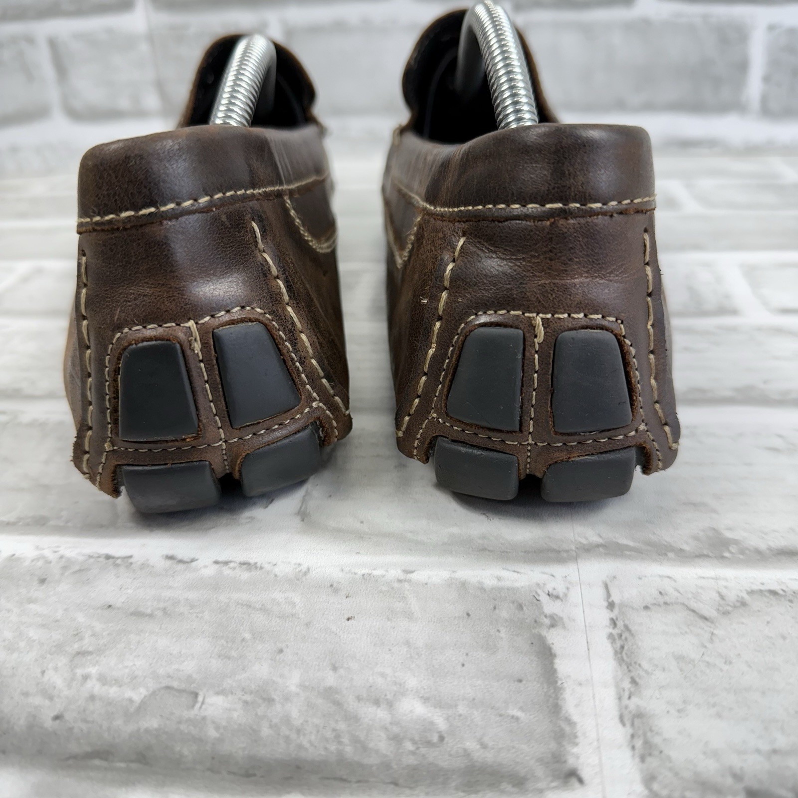 JF J Ferrar Men’s Size 11 Brown Leather Slip On Moc Driving Loafer Shoes