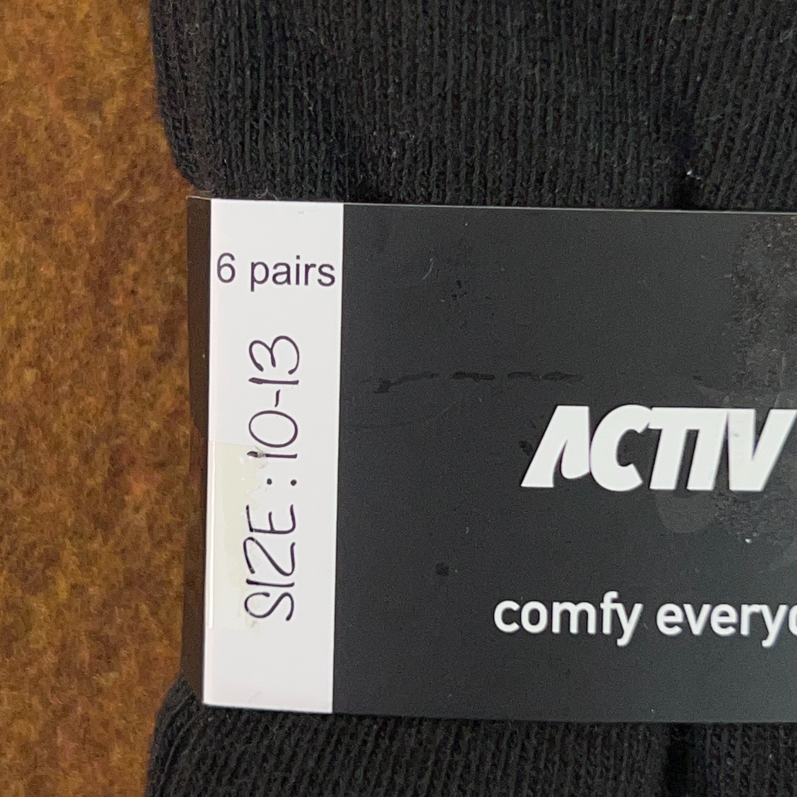 ActivPro Mens Size 10-13 Black Gray White Low Cut Everyday Socks 6 Pairs NWT