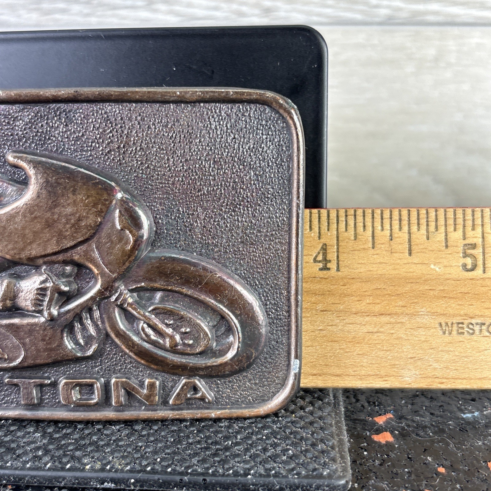 Daytona Motorcycle Racing Belt Buckle Florida Bike Week Speedway Biker Vintage