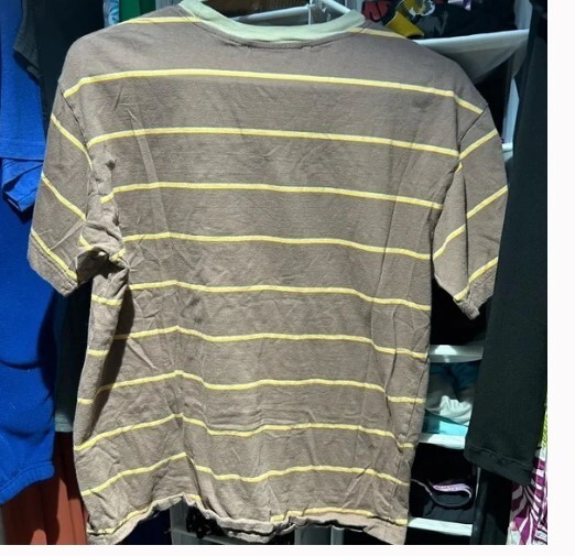 Playboy by Pacsun Tee Mens Size S Pleasure For All Brown Striped Free Ship