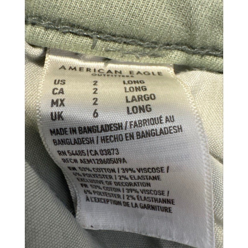 American Eagle Hi-Rise Jegging Sage Green Next Level Stretch Size 2 Long