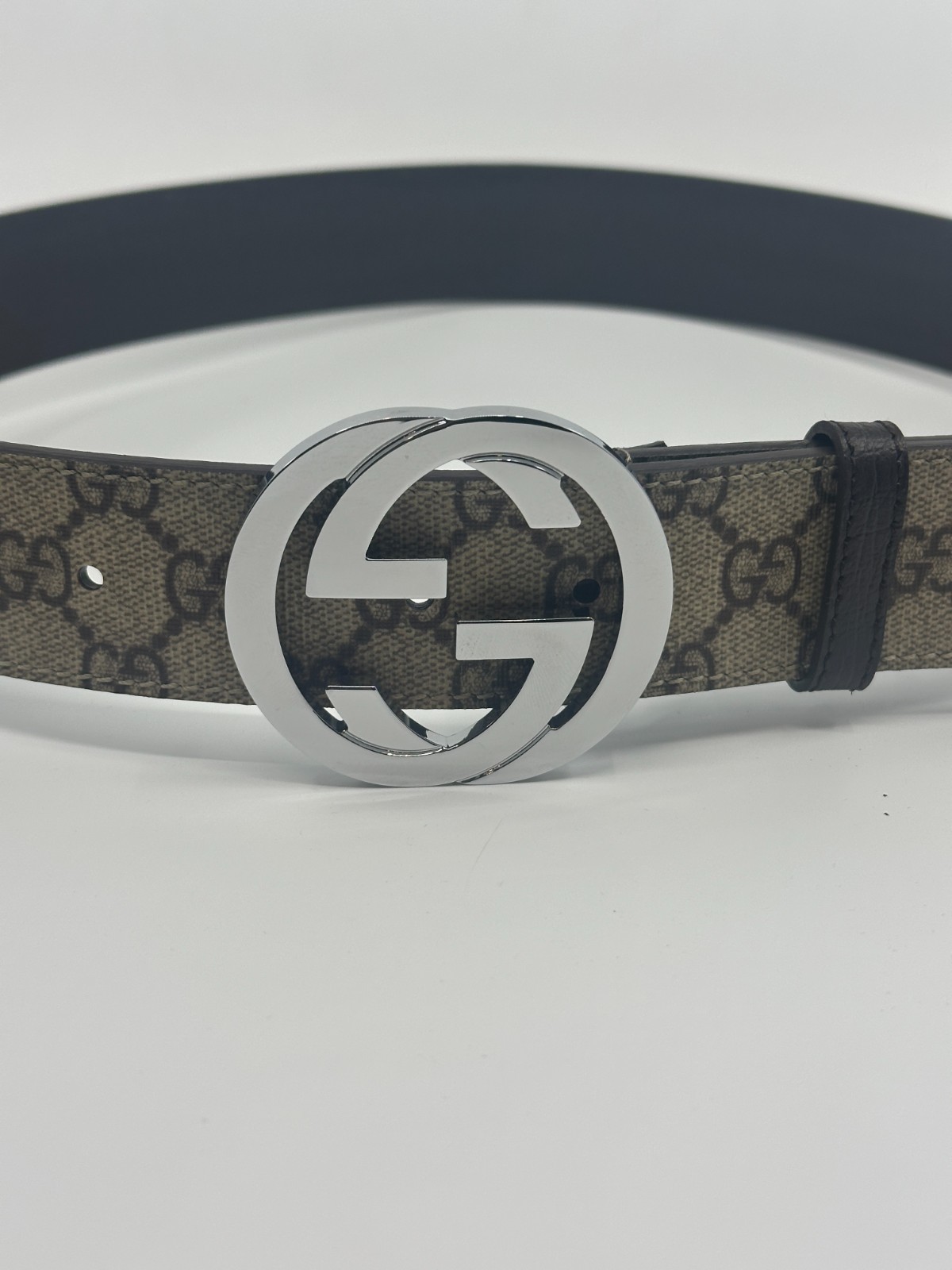 GG Mono BrownGucci Belt Silver Buckle