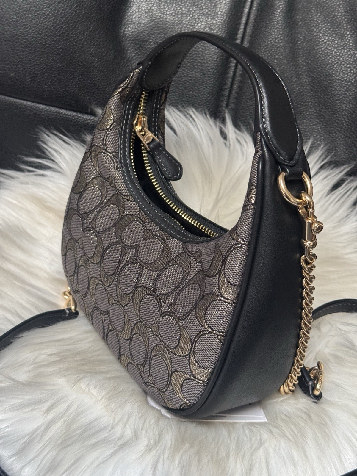 NWT Coach CCF76 Carmen Mini Crossbody Bag In Signature Jacquard Leather $298