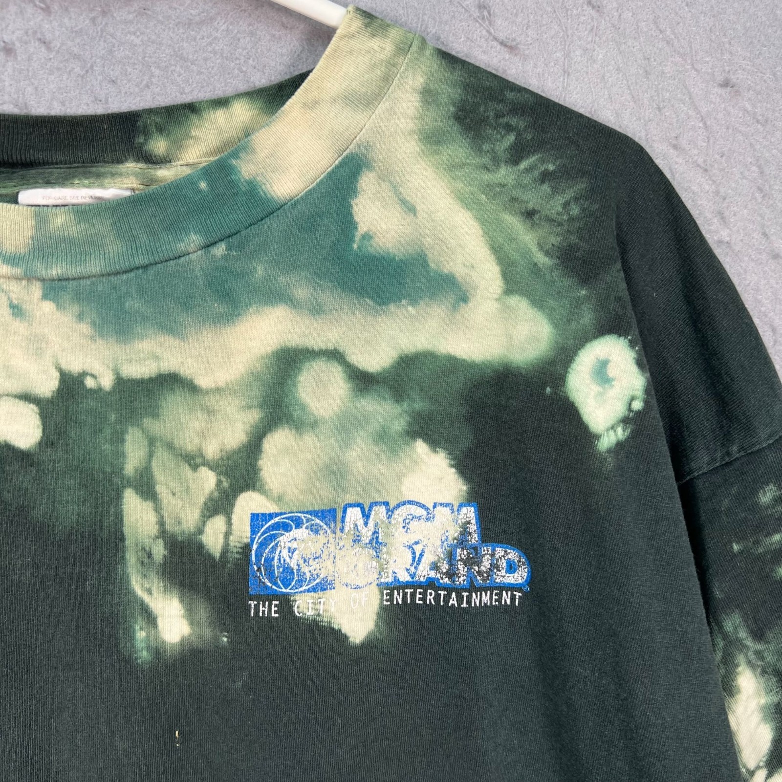 VTG MGM Grand Tie-Dye Directors Club T-Shirt Size 2XL Tultex Cotton Green Beige