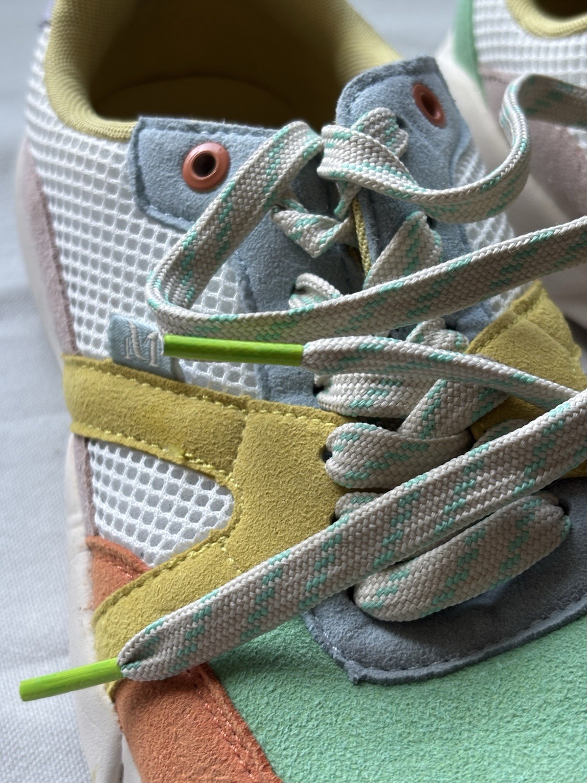 ODAJE ex M. MOUSTACHE LISON Sweden Vegan and Mesh Green Lemon Sneakers Size 38