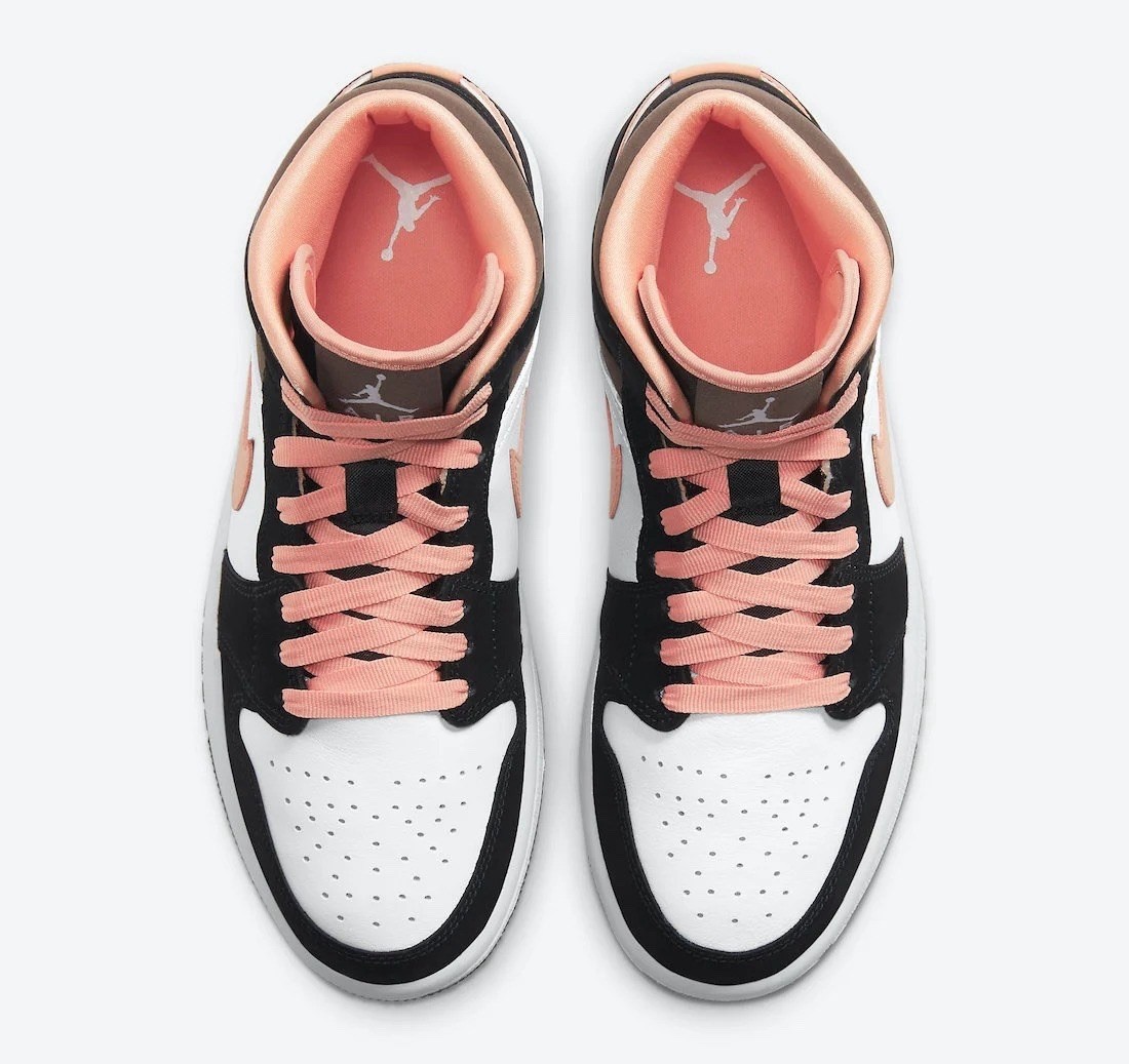 Air Jordan 1 Mid SE Peach Mocha Women’s Black Sneakers Size 10
