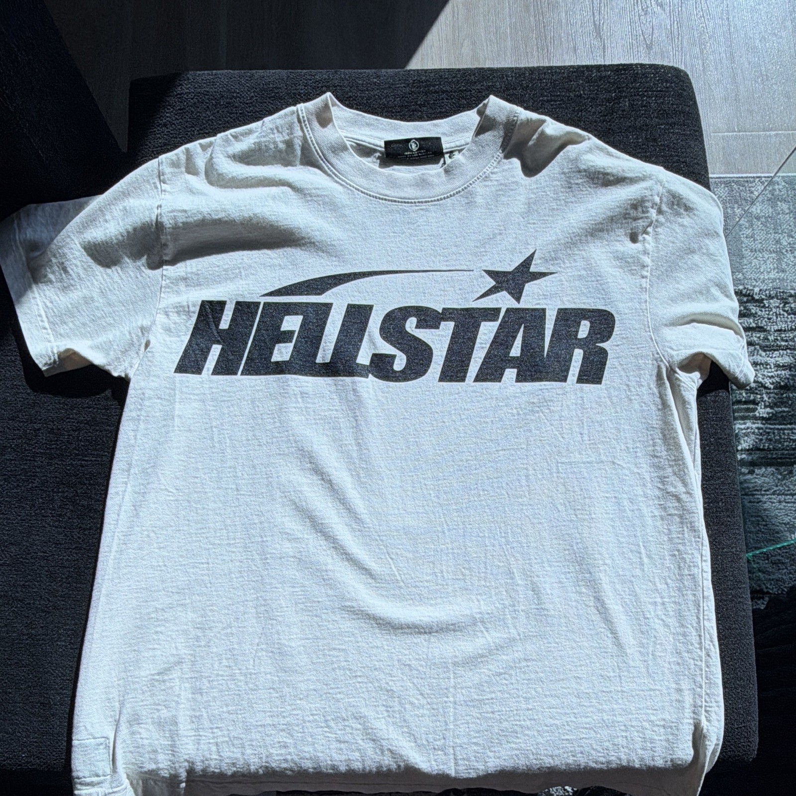 HELLSTAR Men’s White Size S Double-Sided Angel Logo Graphic Cotton Tee