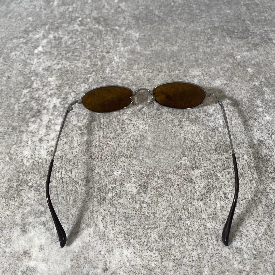 Ray Ban RB3151 Oval Sunglasses Silver Brown Lens Metal Frame Y2K Men 53mm