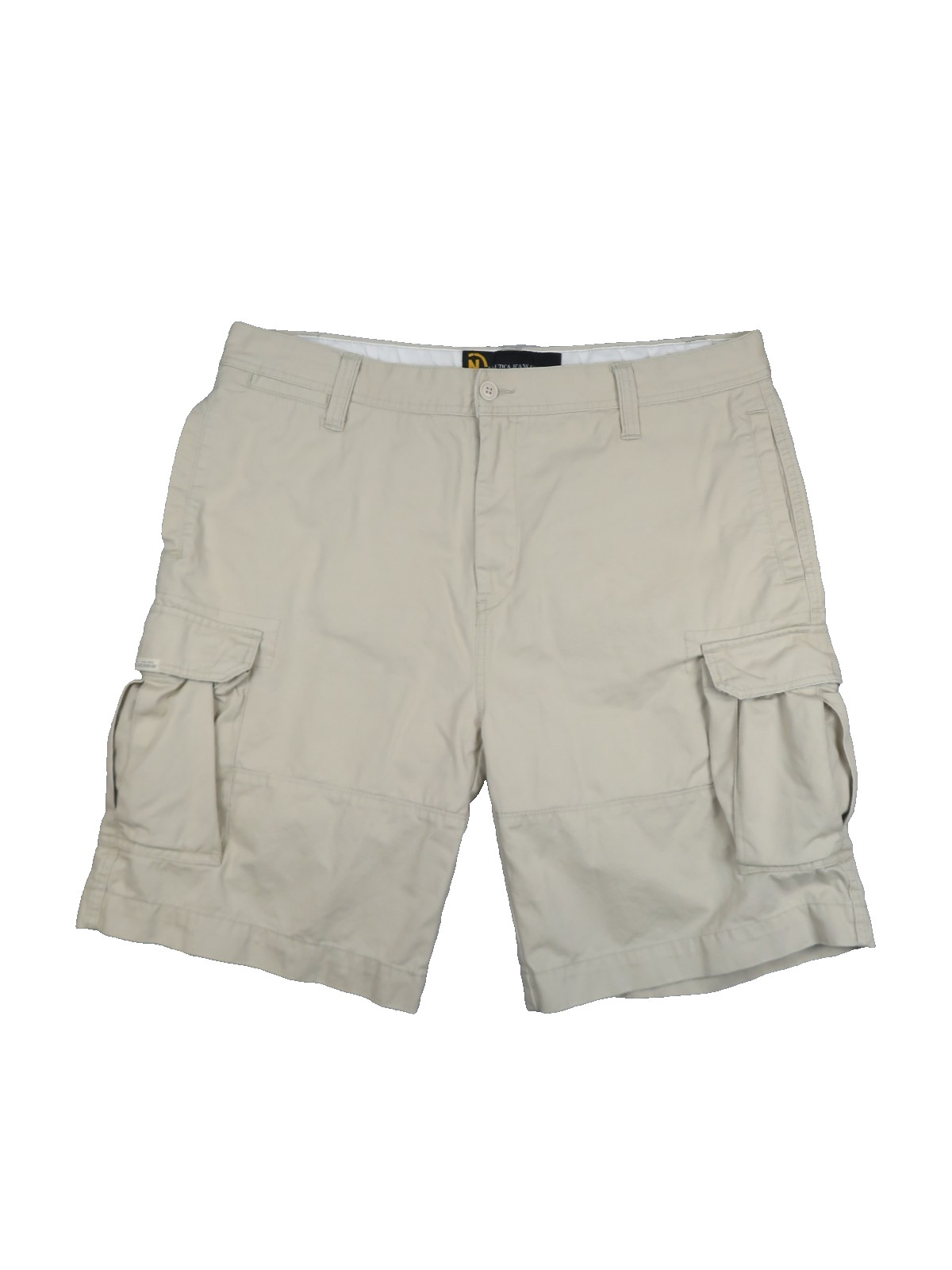 Nautica Jean Co Mens 40 Cargo Shorts Khaki (W 41 I 10.25) Button Pockets Cotton