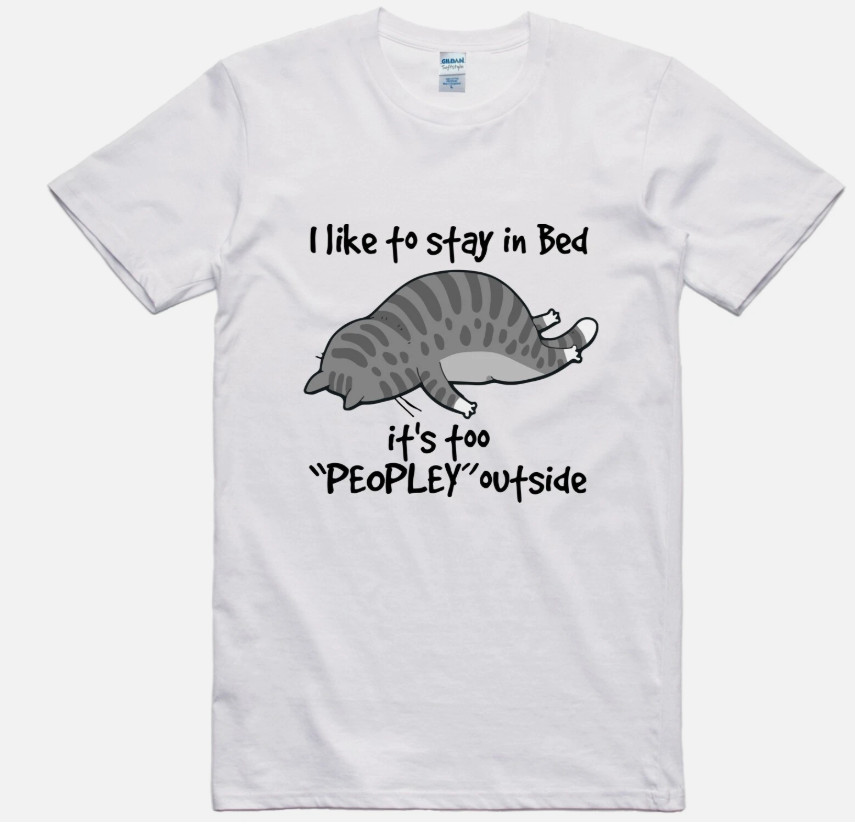 Funny Unisex T Shirt Cat Anti Social Statement Feline Novelty Slogan Tee