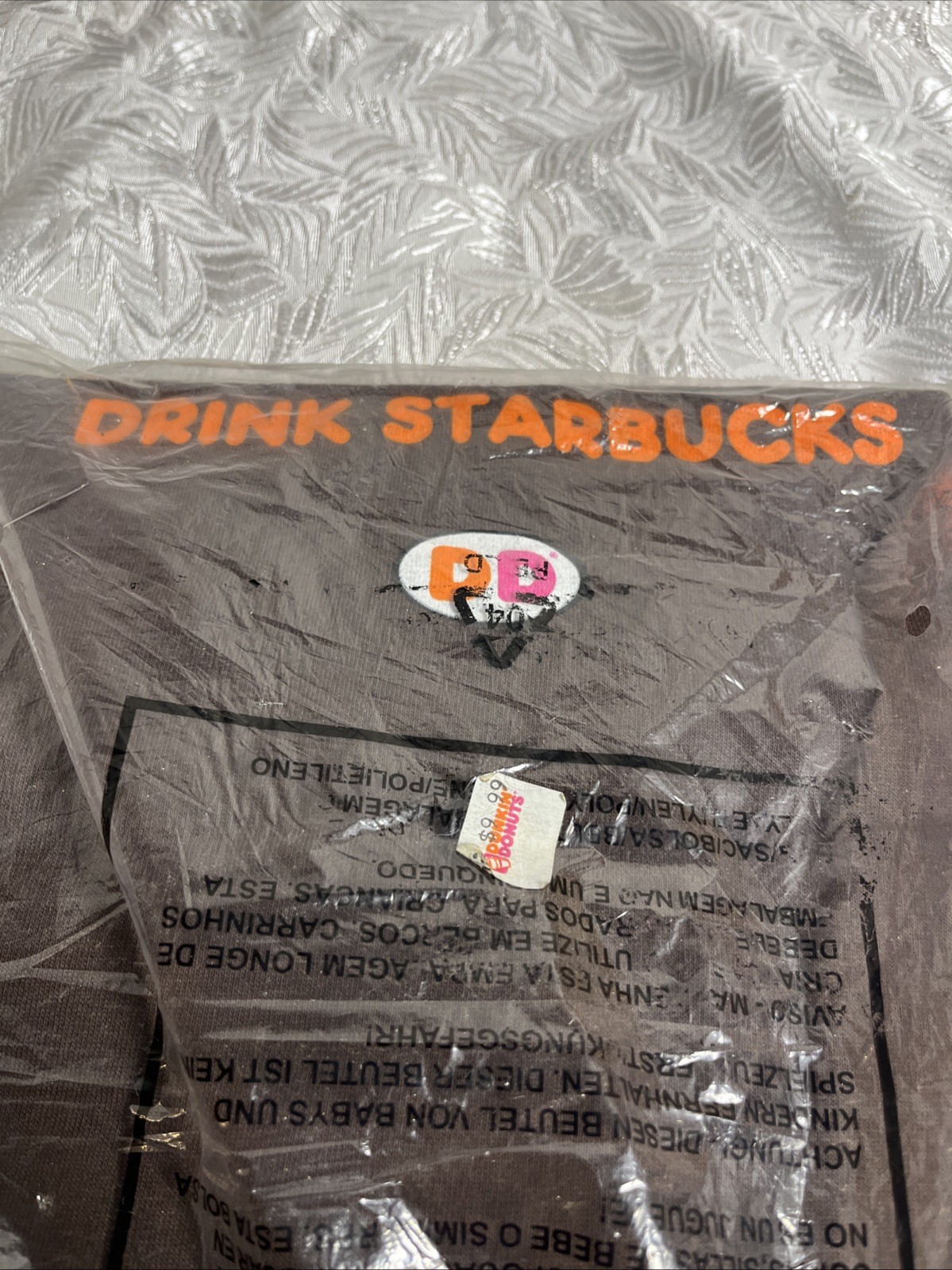 Anvil Dunkin Donuts Y2K Graphic T-Shirt Funny Unisex Medium Coffee New