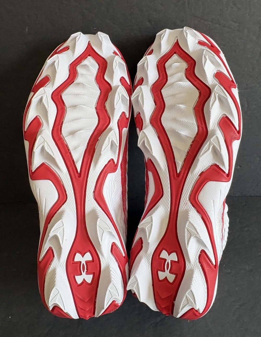 Under Armour Spotlight Hammer 3028224-101 White Red Football Cleats Size 2.5Y