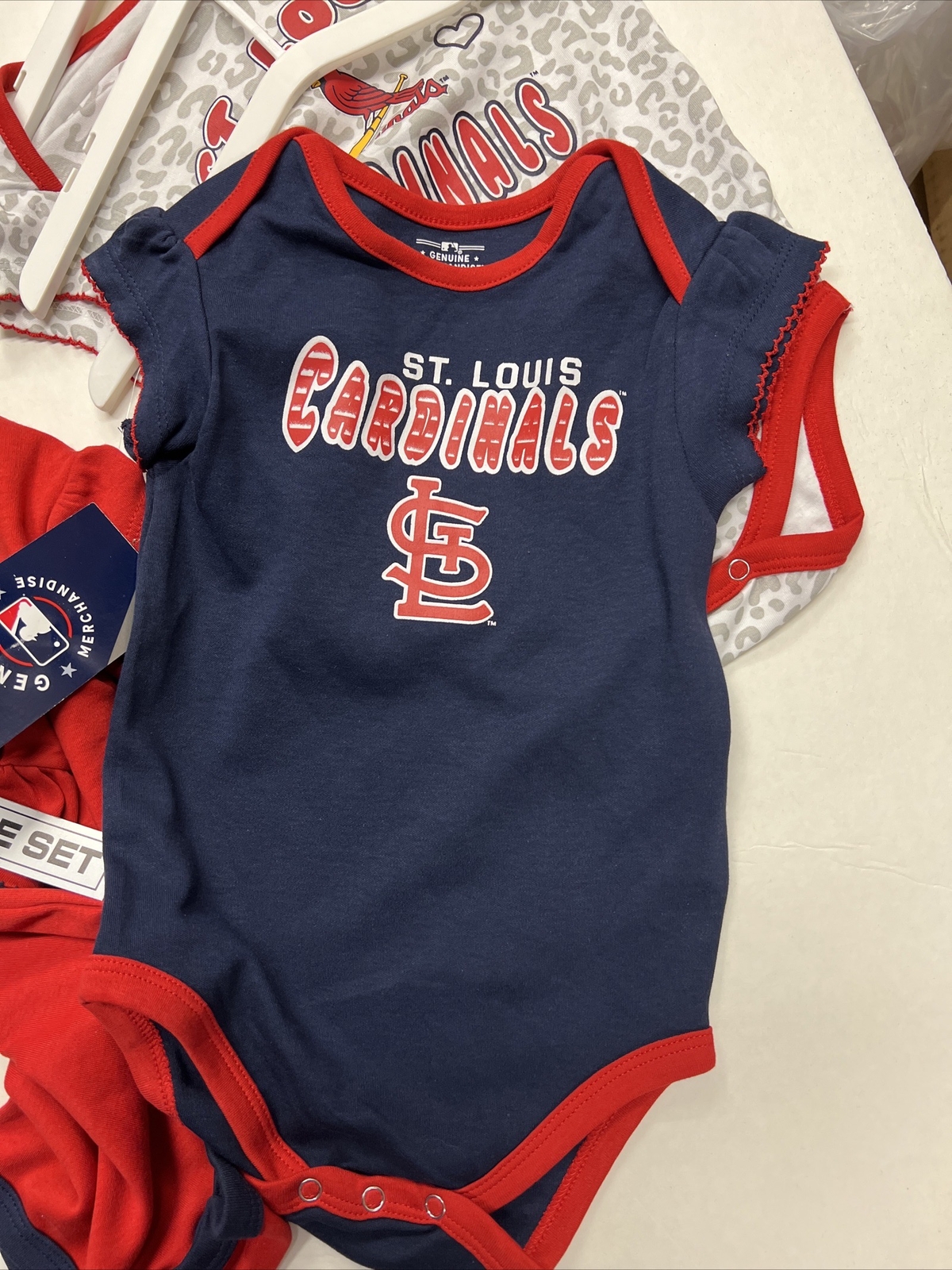 3 Pack St. Louis Cardinals baseball 3 Designs One Piece bodysuits Baby Clothing