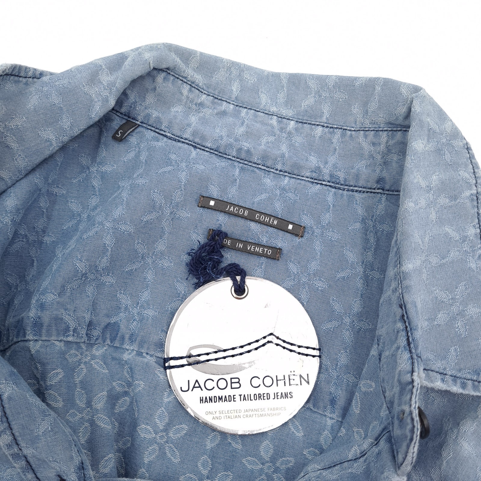 Jacob Cohen Denim Shirt Blue Geo Button Up Casual Everyday Women Lt1 Size S