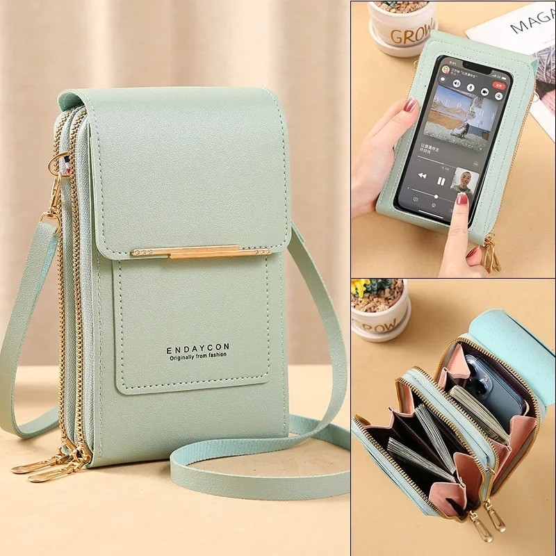 Women’s Crossbody Phone Bag Touch Screen Wallet PU Leather Shoulder Purse