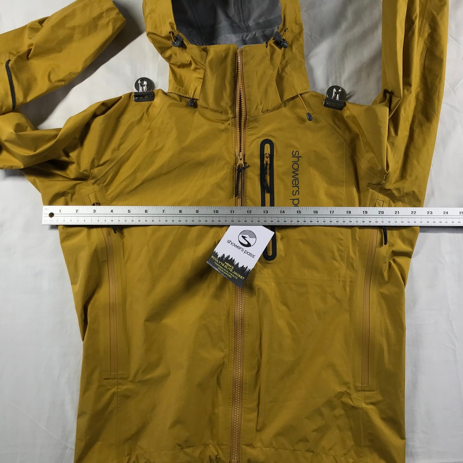 Showers Pass EcoLyte Elite Cycling Jacket Mens Small Harvest Yellow 1007 NWT
